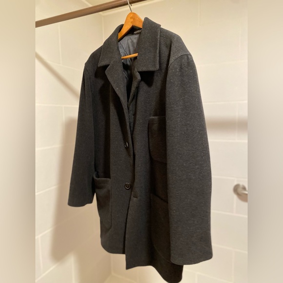 Baracuta Men’s Wool Cashmere Blend Black Trench Peacoat Buttons Size Medium - Picture 6 of 7